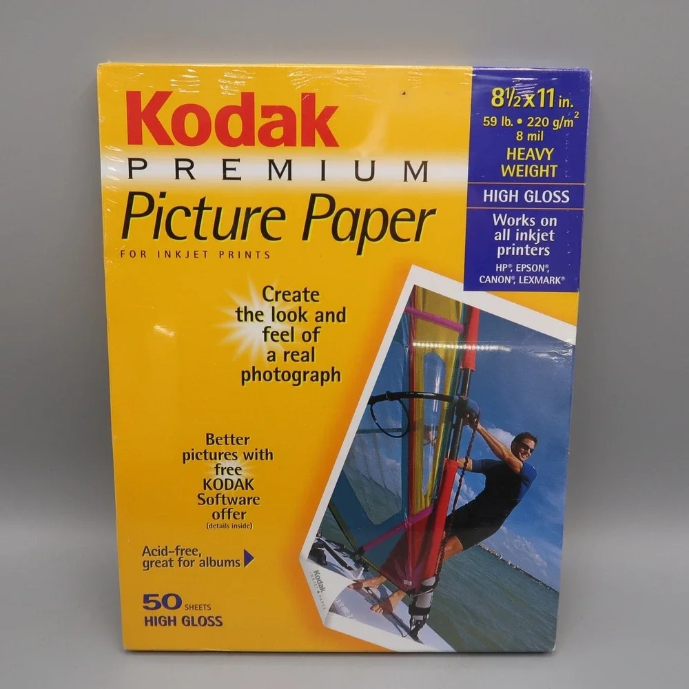 3 Kodak Premium Picture Paper Gloss 8 1/2 x 11 in Full Sealed 55 2x 50 sheets pc
